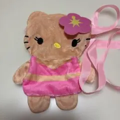 未使用　ハローキティ ぬいぐるみポシェット　ガチャガチャ　日焼けキティ