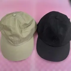 UNIQLO キャップ 2点セット ベージュ ブラックのサムネイル