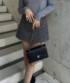 sheller ジャガードツイードキュロット sheller ジャガードツイードキュロット ブラック - メルカリ