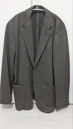 ユニクロ　コンフォート2Bジャケット　ガンクラブチェックL　DARK BROWN