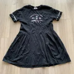 【美品】メゾピアノ レインボー刺しゅうフレアワンピース 140