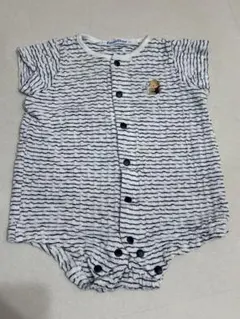 【美品】familiar ストライプ半袖ロンパース 60 夏物
