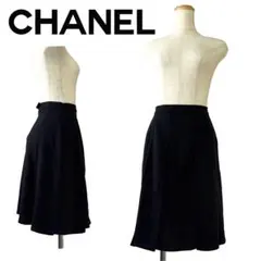 希少 CHANEL 上質 総柄 ドット シャーリング デザイン 半袖 ワンピース 