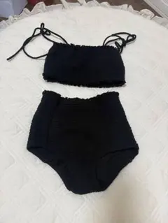 シャーリング セパレート水着 ビキニ ブラックのサムネイル