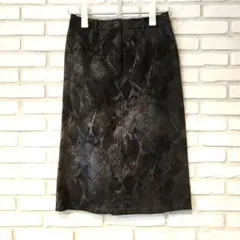 5351Pour Les Femmes ひざ丈タイトスカートヘビ柄箔プリント