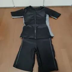 ブラック/グレー 半袖セパレート水着