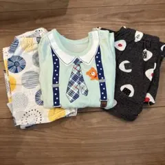 ホットビスケッツロンパース ベビー甚平セット（北欧風、おにぎり）80サイズ