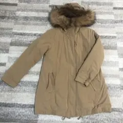 ベージュ ファー付き モッズコート