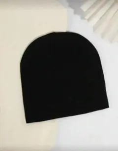 SHEIN ブラック ビーニー 無地 ニット帽