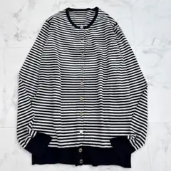 ミューズ MUSE 長袖 ニット カーディガン ボーダー レディース