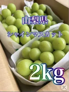 h 33 山梨県産　ぶどう　秀品　シャインマスカット 2kg h 33 山梨県産 ぶどう 秀品 シャインマスカット 2kg - メルカリ