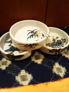 陶芸作家手造り　陶器工芸品　レトロ山草受け皿