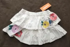 アメリカブランドGYMBOREE フラワーフリルスカート 白 90-100cm
