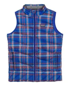 パタゴニア タータンチェック ナイロン ダウンベスト ガールズ アウトドア XL