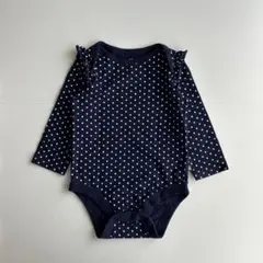 GAP ネイビー ドットロンパース フリル付き 6-12m