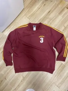 adidas スウェット バーガンディ トレーナー 3 古着