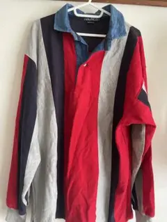 USA古着 ノーティカ 長袖 ストライプ クレイジーカラー 刺繍