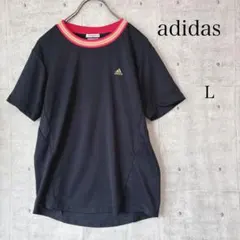 アディダス ランニングウェア 半袖 ネイビー Lサイズ