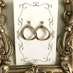 6567　ピアス　ゴールド　ハンドメイド　イヤリング可　フープ　リング　シンプル