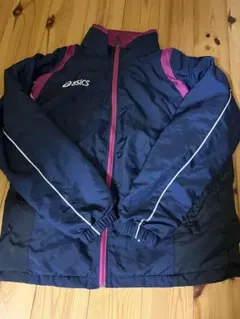 asics ウォームアップジャケット ネイビー/ピンク