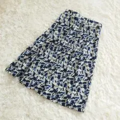 NEWYORKER ニューヨーカー 花柄スカート 9号 M フレアスカート 白