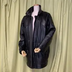 【即購入OK】STRATHCONAR 羊革 レザーカーコート ブラック L