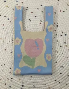 花とハートのデザインエコバッグw