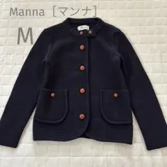 Manna［マンナ］（M）かのこ編みニットジャケット　カーディガン ネイビー