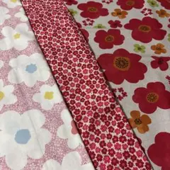 お花いっぱいの生地３点セット④ 各生地幅×95
