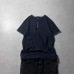 00s archive waffle henley tshirt black - メルカリ
