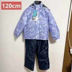 キッズ 女の子 スキーウェア ジャンプスーツ パープル 120cm
