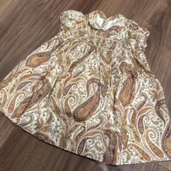 ボンポワン　ワンピース　リバティ　スモッキング　18m ペイズリー