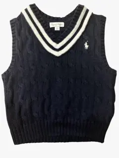 Ralph Lauren ネイビー ケーブルニットベスト フォーマル