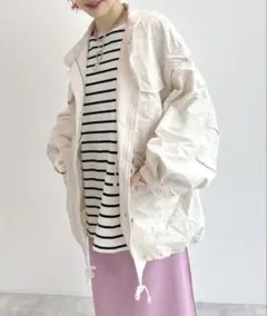 w closet【2WAY】ハイネックミリタリージャケット アイボリーのサムネイル