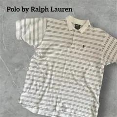 POLO ラルフローレン 半袖ポロシャツ USA製 ボーダー ホースロゴ 90s