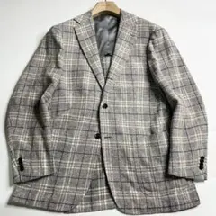 リングヂャケット ブークレ グレンチェック テーラードジャケット 50
