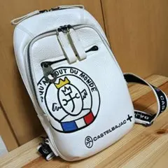 カステルバジャック ワンショルダー ボディバッグ リンク レザー ホワイト