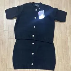 Ready 黒 ニットワンピース 半袖