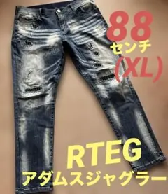 アダムスジャグラー　RTEG リペアデニム　XL ペイント　スキニーのサムネイル