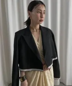 2605093 HEM DAMAGE SHORT JACKET ブラック Mのサムネイル