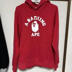 美品 APE エイプ カレッジロゴ パーカー フーディ