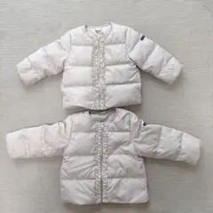 petit main フリル付き中綿コート 90と100