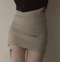 タイトスカート ベージュ ミニスカート shein コーデュロイ