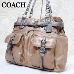 COACH Metallic Leather Y2K Grunge Buckle
