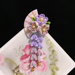 七五三 髪飾り 紫　パープル つまみ細工 和装 卒業式 入学式 成人式　子供