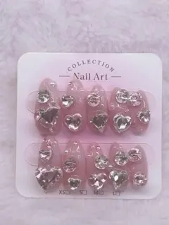 ♡ちゅるんハートネイル♡ ハート キラキラ ピンク ネイルチップ10個セット