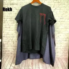rokh ロク Tシャツ カットソー ケープ 変形 タグ未使用 ブラック XS rokh ロク Tシャツ カットソー ケープ 変形 タグ未使用 ブラック