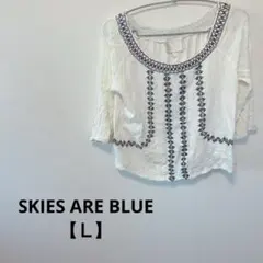 美品✨SKIES ARE BLUE【Ｌ】 刺繍入り七分袖チュニック