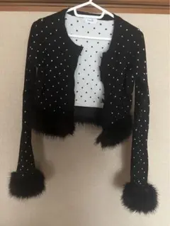 Darichドットジャガードフェザーニットカーディガン