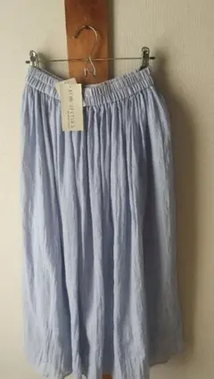 水色 コットンフレアスカート フリーサイズ 新品タグ付き 神戸レタス 裏地付きのサムネイル